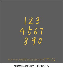 Alphabet & number / handwriting - vector