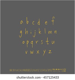 Alphabet & number / handwriting - vector