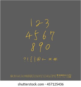 Alphabet & number / handwriting - vector