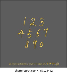 Alphabet & number / handwriting - vector