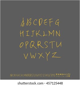 Alphabet & number / handwriting - vector