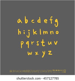 Alphabet & number / handwriting - vector