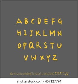 Alphabet & number / handwriting - vector