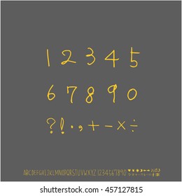 Alphabet & number / handwriting - vector
