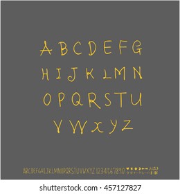 Alphabet & number / handwriting - vector