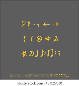 Alphabet & number / handwriting - vector