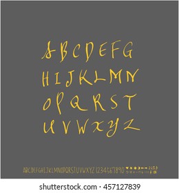 Alphabet & number / handwriting - vector