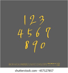 Alphabet & number / handwriting - vector