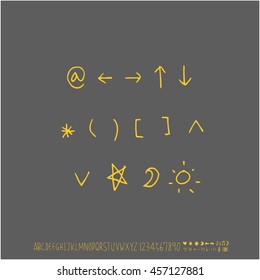 Alphabet & number / handwriting - vector