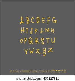 Alphabet & number / handwriting - vector