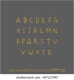 Alphabet & number / handwriting - vector