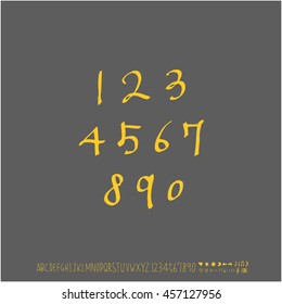 Alphabet & number / handwriting - vector