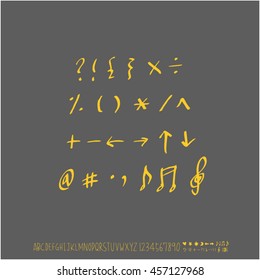 Alphabet & number / handwriting - vector