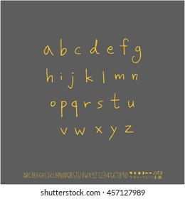 Alphabet & number / handwriting - vector