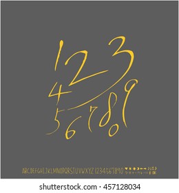 Alphabet & number / handwriting - vector