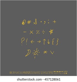 Alphabet & number / handwriting - vector