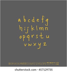 Alphabet & number / handwriting - vector