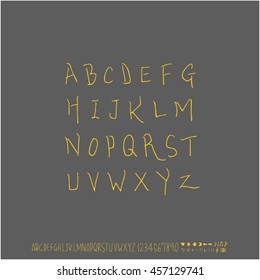Alphabet & number / handwriting - vector