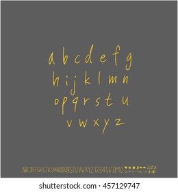 Alphabet & number / handwriting - vector