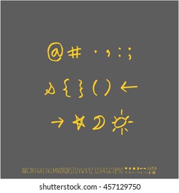 Alphabet & number / handwriting - vector