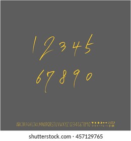 Alphabet & number / handwriting - vector