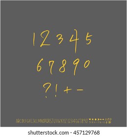 Alphabet & number / handwriting - vector