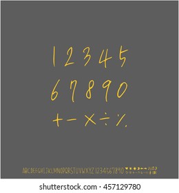 Alphabet & number / handwriting - vector