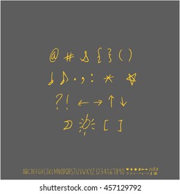 Alphabet & number / handwriting - vector
