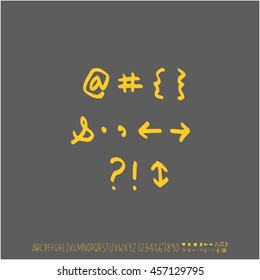 Alphabet & number / handwriting - vector