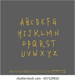 Alphabet & number / handwriting - vector
