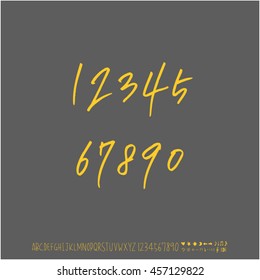 Alphabet & number / handwriting - vector