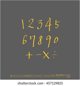 Alphabet & number / handwriting - vector