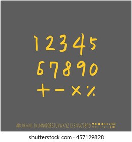 Alphabet & number / handwriting - vector