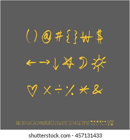 Alphabet & number / handwriting - vector