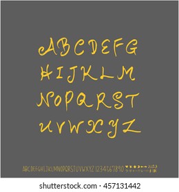 Alphabet & number / handwriting - vector