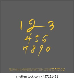 Alphabet & number / handwriting - vector