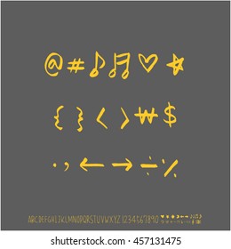 Alphabet & number / handwriting - vector