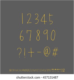 Alphabet & number / handwriting - vector