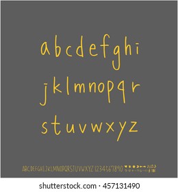 Alphabet & number / handwriting - vector