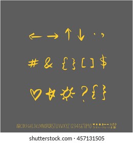 Alphabet & number / handwriting - vector