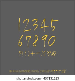 Alphabet & number / handwriting - vector