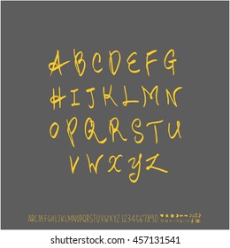 Alphabet & number / handwriting - vector