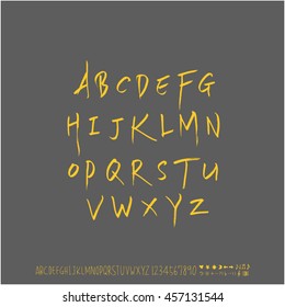 Alphabet & number / handwriting - vector