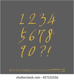 Alphabet & number / handwriting - vector