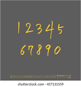 Alphabet & number / handwriting - vector