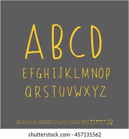 Alphabet & number / handwriting - vector