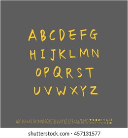 Alphabet & number / handwriting - vector