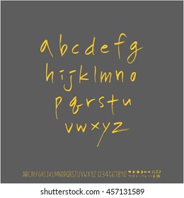 Alphabet & number / handwriting - vector