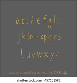 Alphabet & number / handwriting - vector