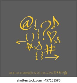 Alphabet & number / handwriting - vector
